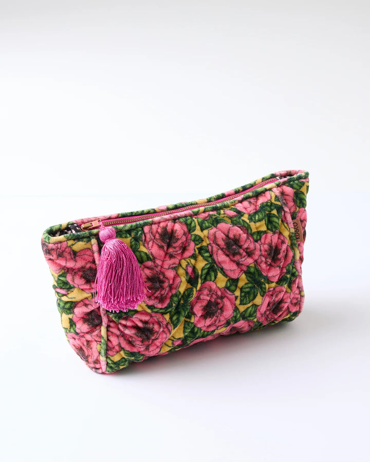 Kip & Co Golden Peony Velvet Toiletry Bag