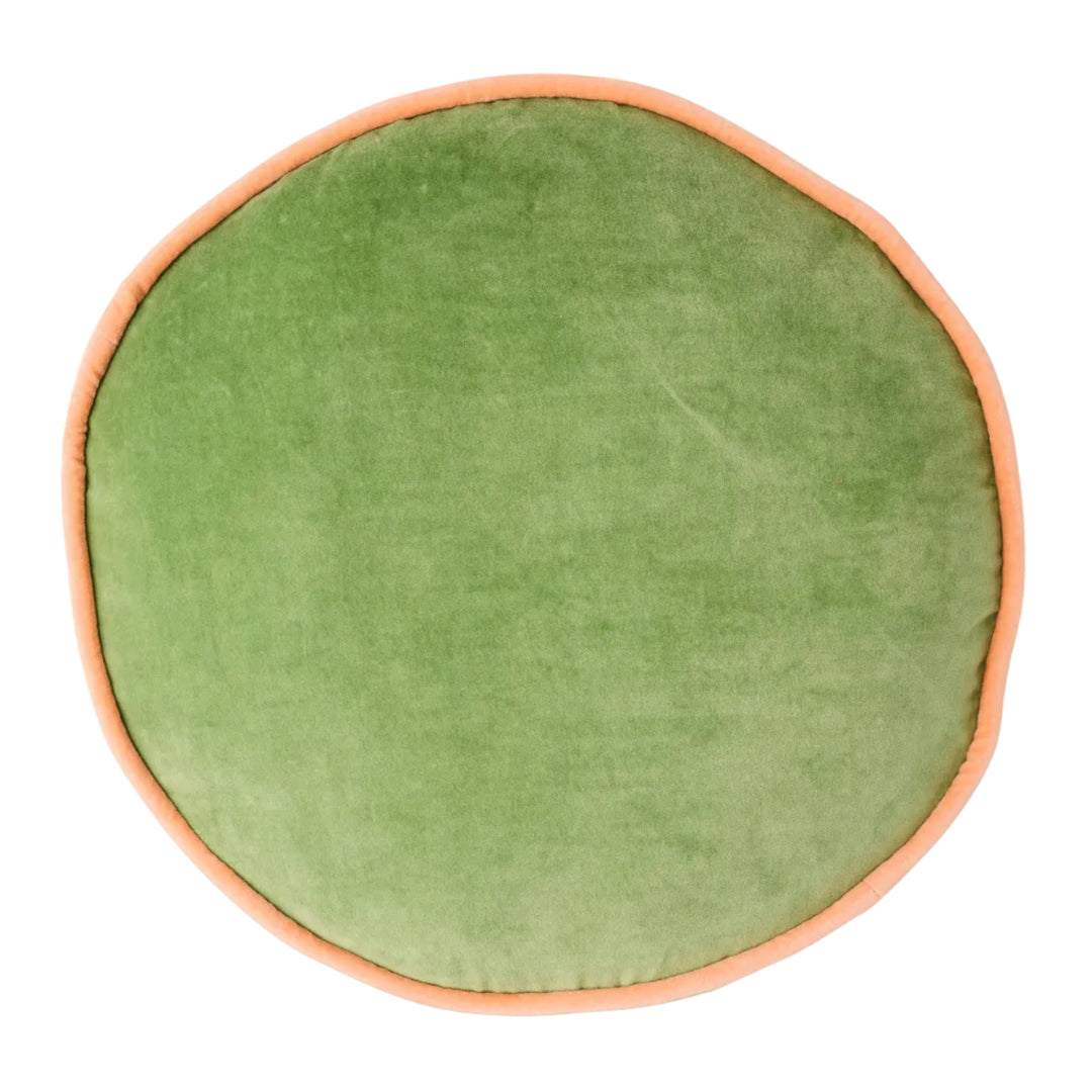 Kip & Co Pesto Velvet Pea Cushion
