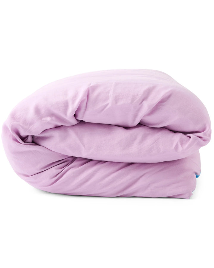 Kip & Co Niagara Lavender Reversible Linen Quilt Cover