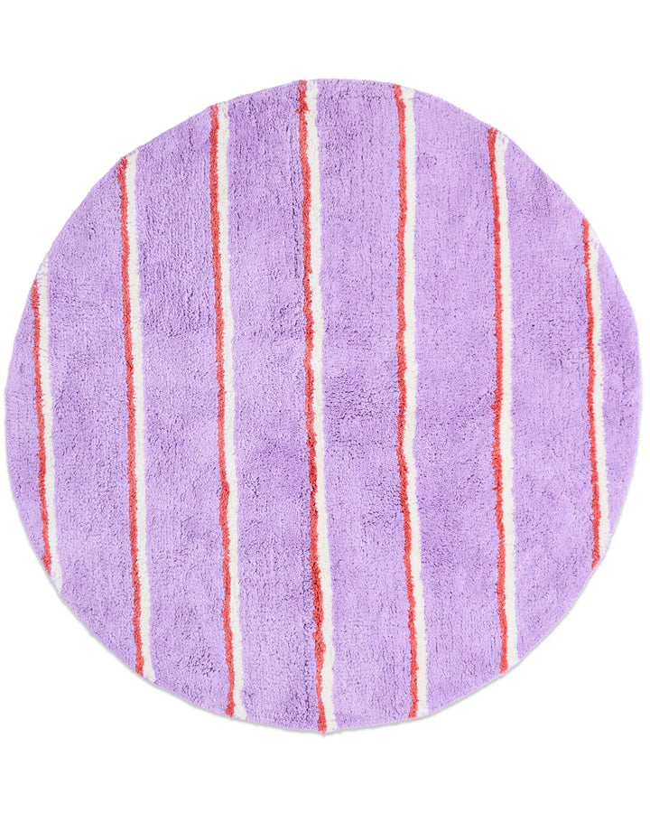 Kip & Co Lavender Field Stripe Bamboo Round Bath Mat