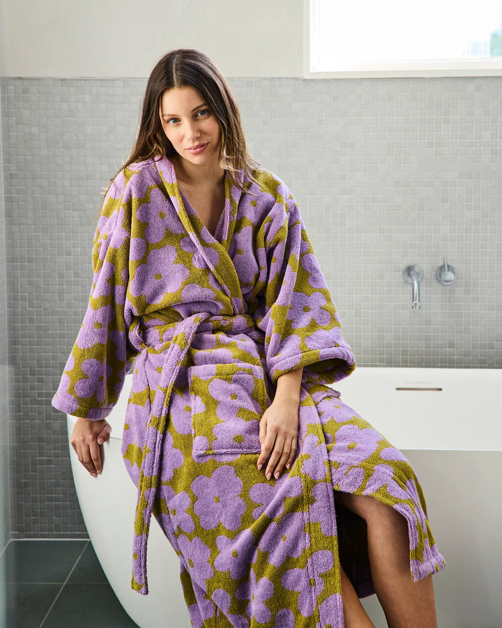 Kip & Co Big Flower Terry Bath Robe
