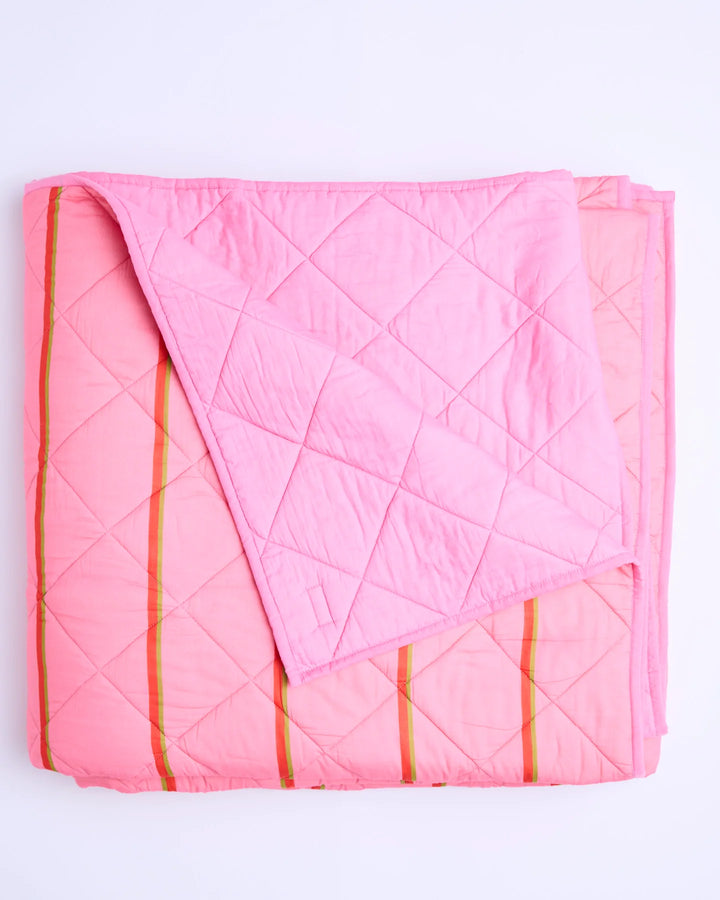 Kip & Co Wategos Soiree Stripe Organic Cotton Quilted Bedspread