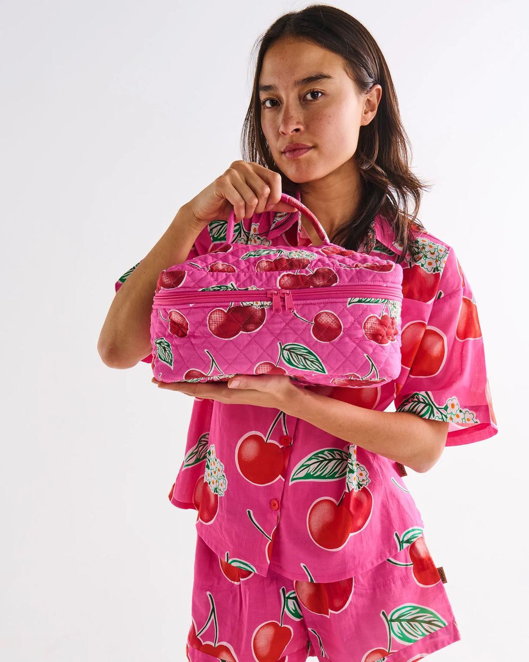 Kip & Co Cherry Blossom Quilted Cotton Toiletry Case