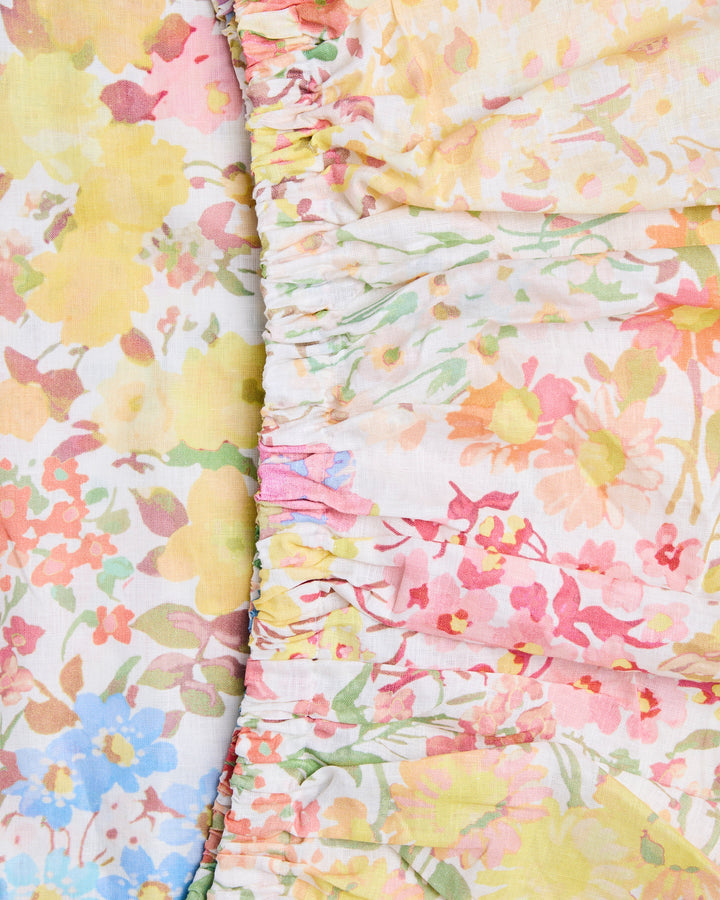 Kip & Co Forever Floral Butter Linen Fitted Sheet