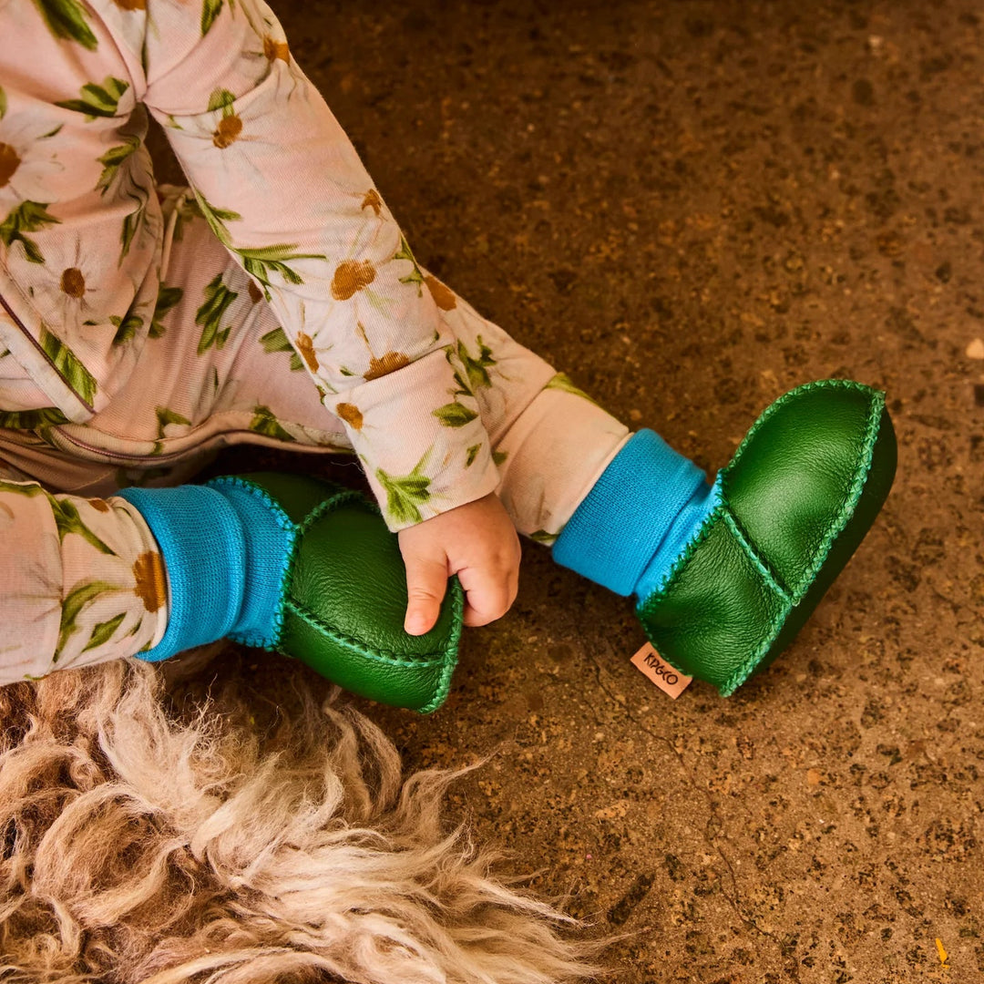 Kip & Co Green Baby Booties