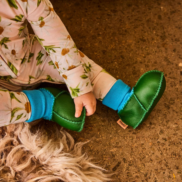 Kip & Co Green Baby Booties