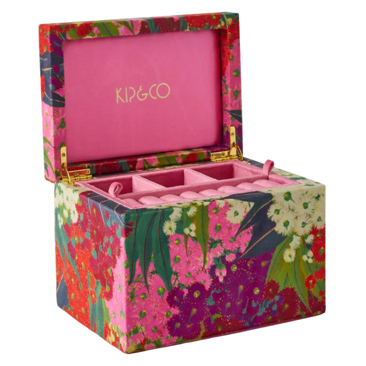 Kip & Co Australian Bush Blossom Velvet Jewellery Box