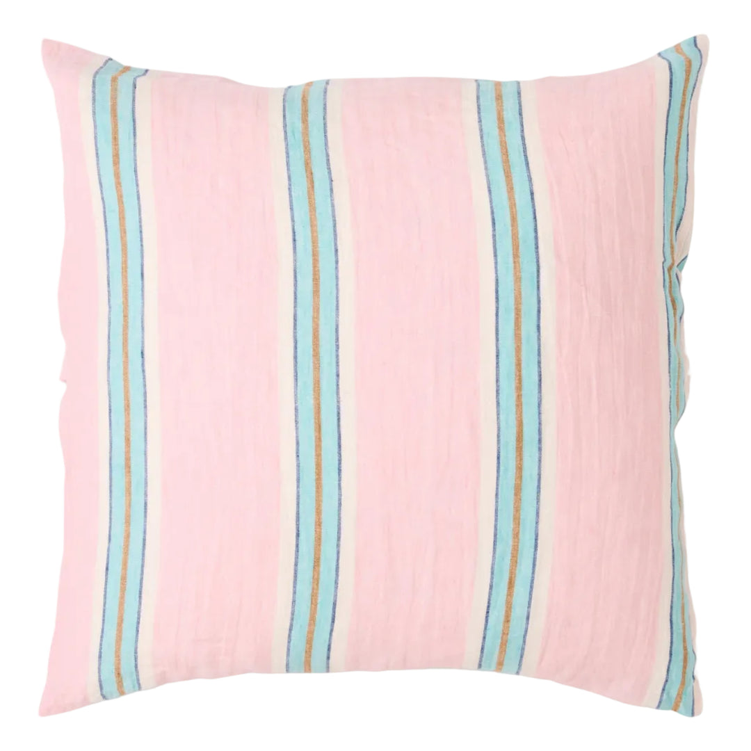 Kip & Co Tickled Pink Stripe Linen European Pillowcases