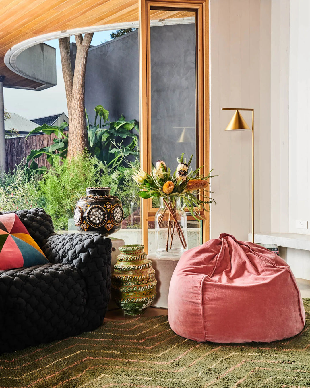 Kip & Co Dusty Rose Velvet Beanbag