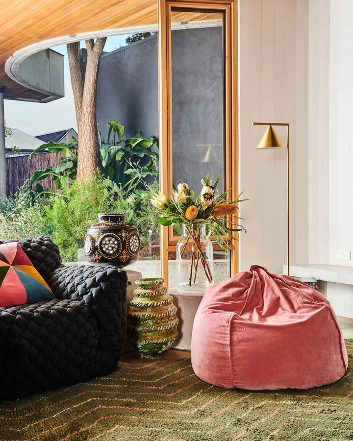 Kip & Co Dusty Rose Velvet Beanbag