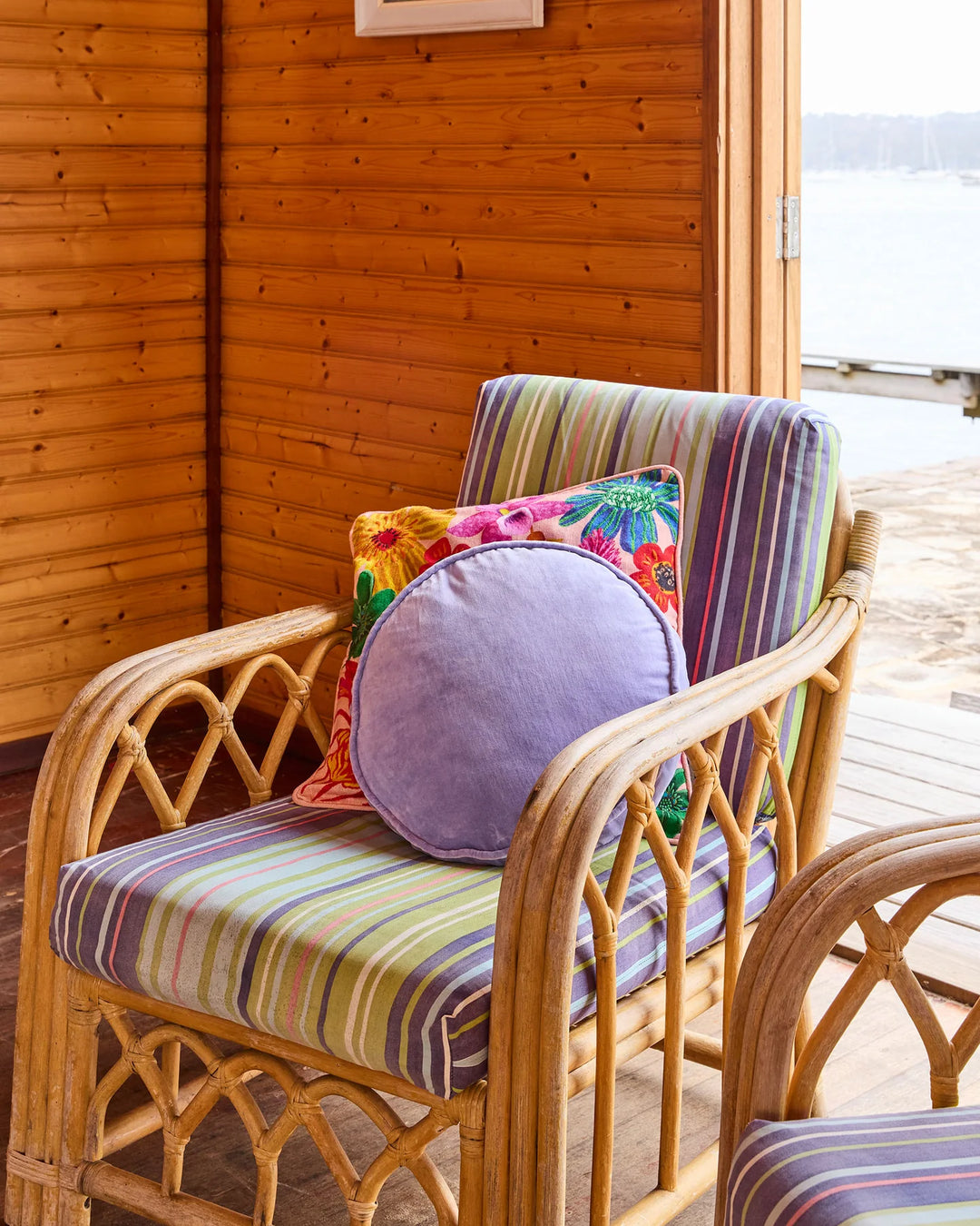 Kip & Co Jacaranda Velvet Pea Cushion