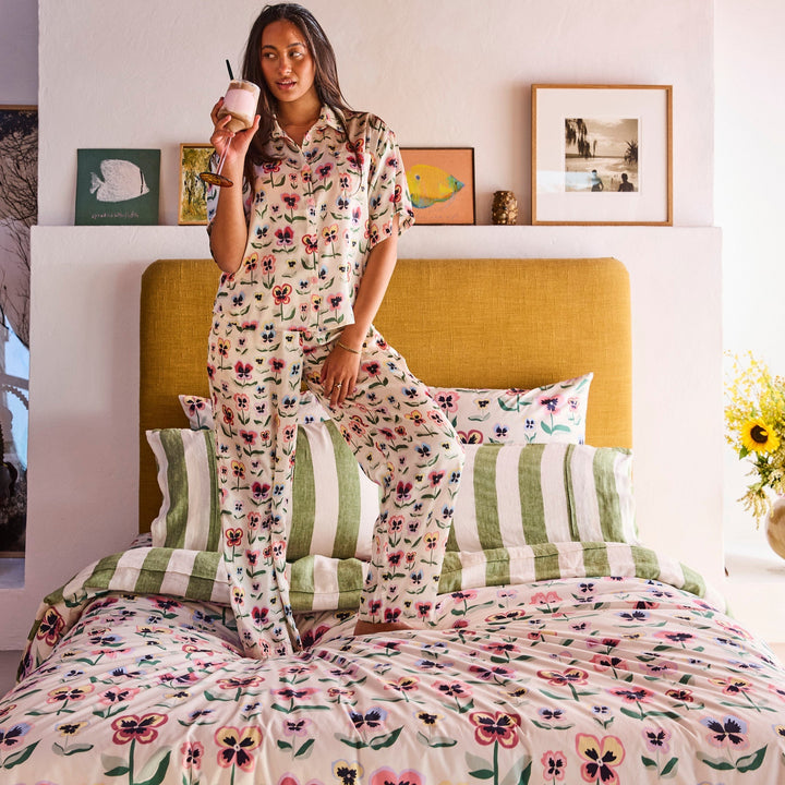 Kip & Co Pretty Pansy Organic Cotton Quilt Cover