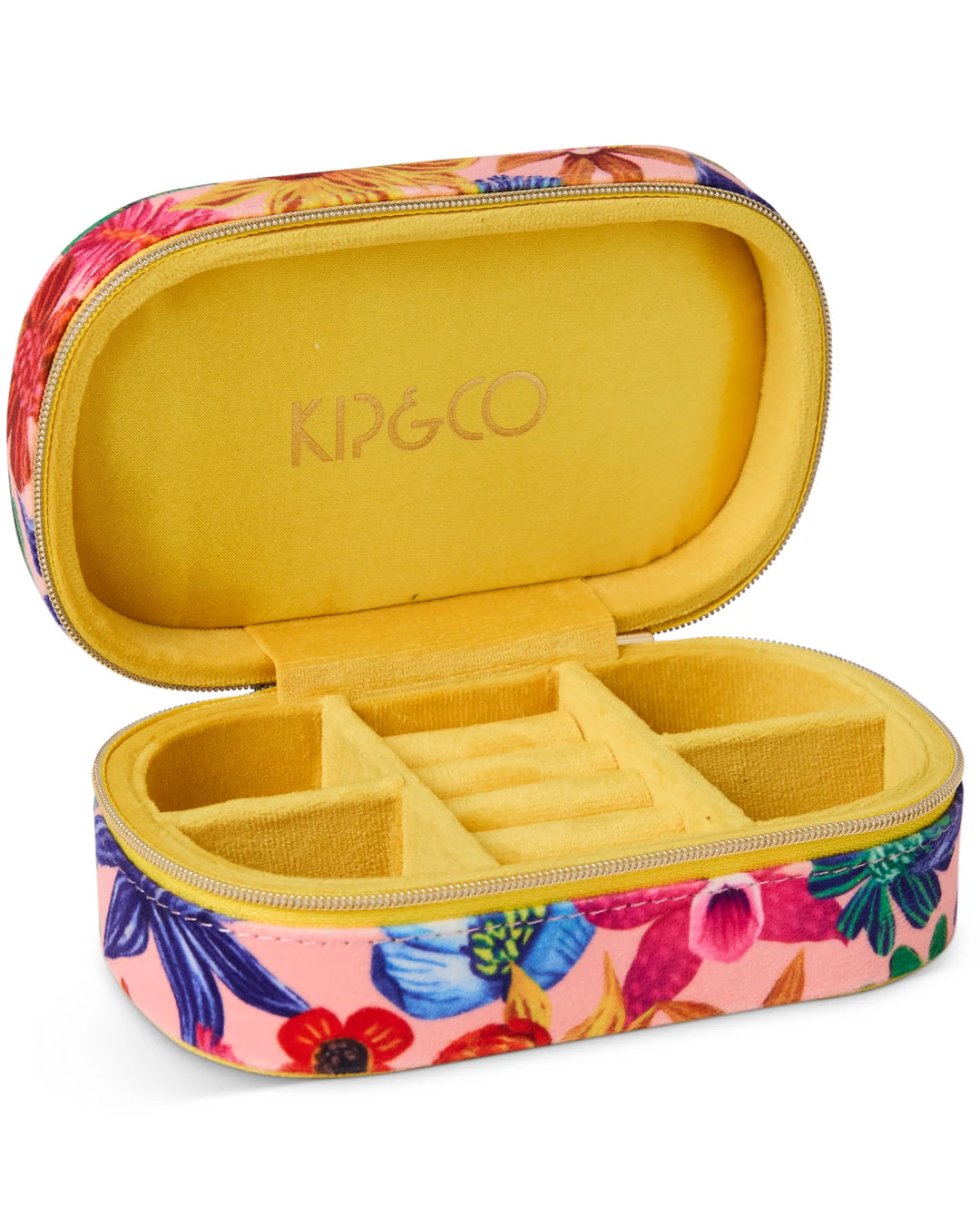 Kip & Co Wild Flowers In Bloom Travel Velvet Jewellery Box - Trinket Dishes