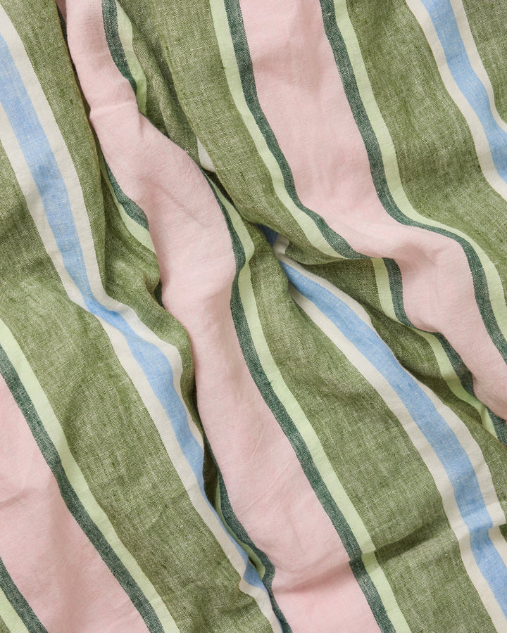 Kip & Co Cactus Stripe Linen Fitted Sheet