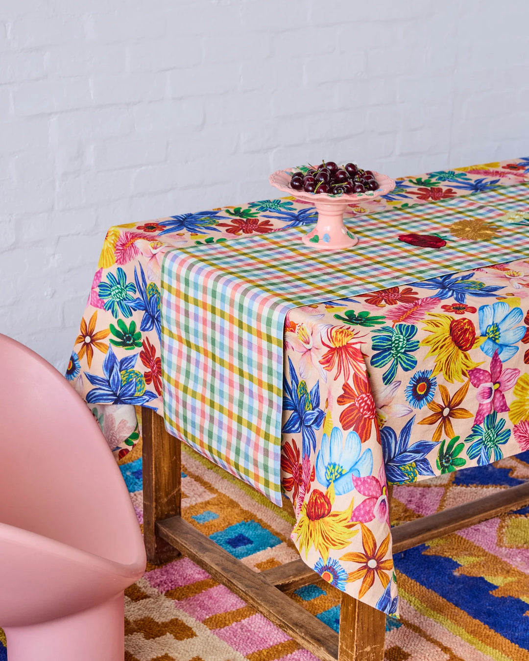 Kip & Co Sweet Flowers Tartan Table Runner
