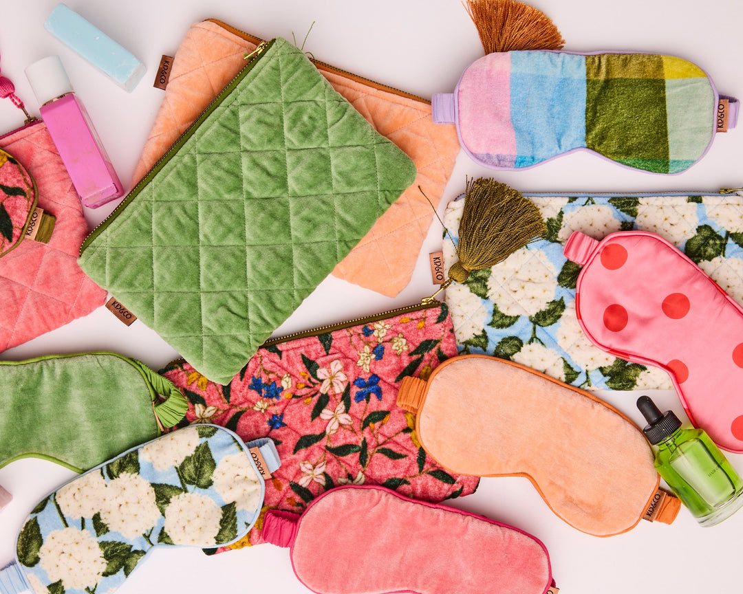 Kip & Co Pesto Velvet Cosmetics Purse