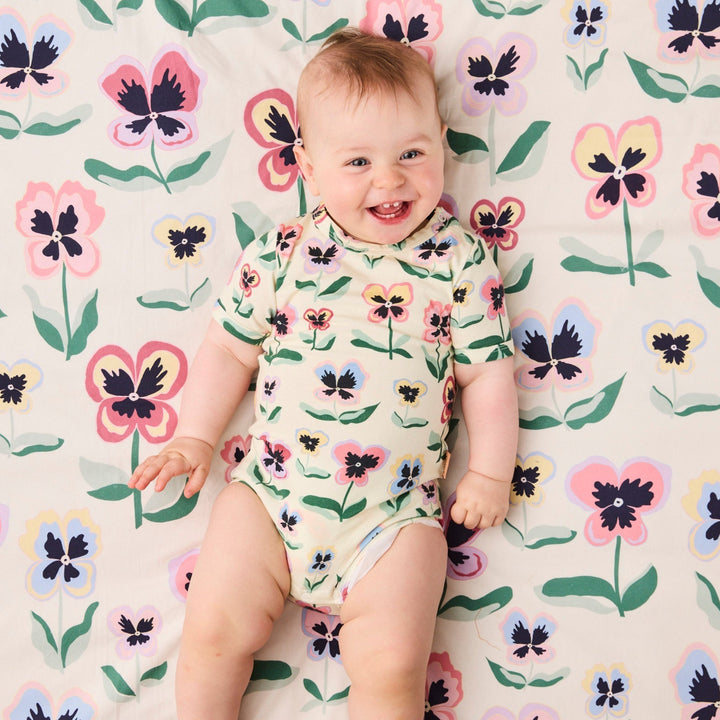 Kip & Co Pretty Pansy Organic Short Sleeve Romper