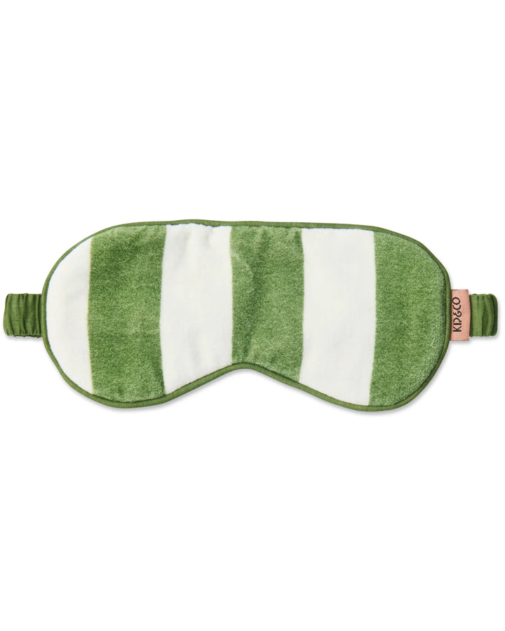 Kip & Co Moss Stripe Velvet Eye Mask