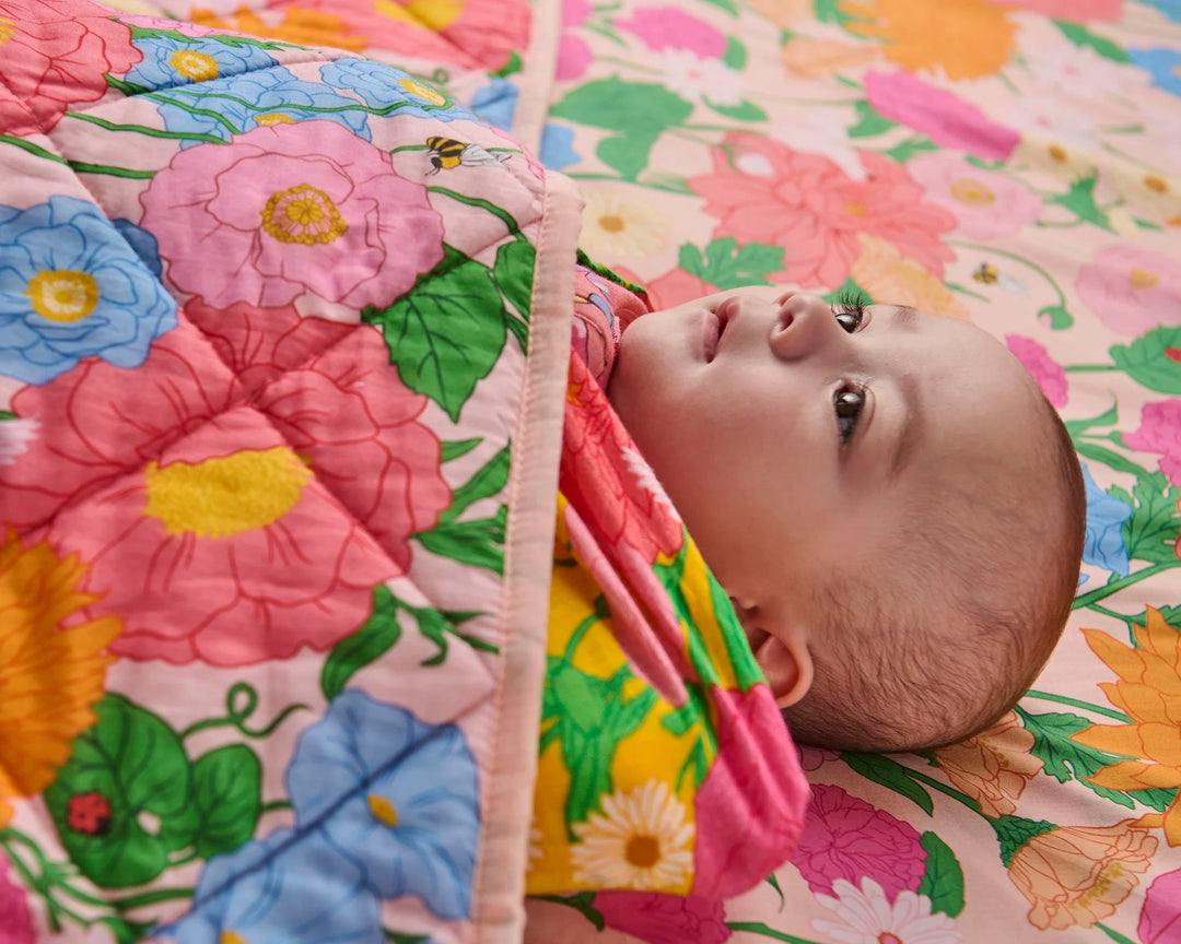 Kip & Co Follow The Sun Organic Cotton Quilted Cot Bedspread