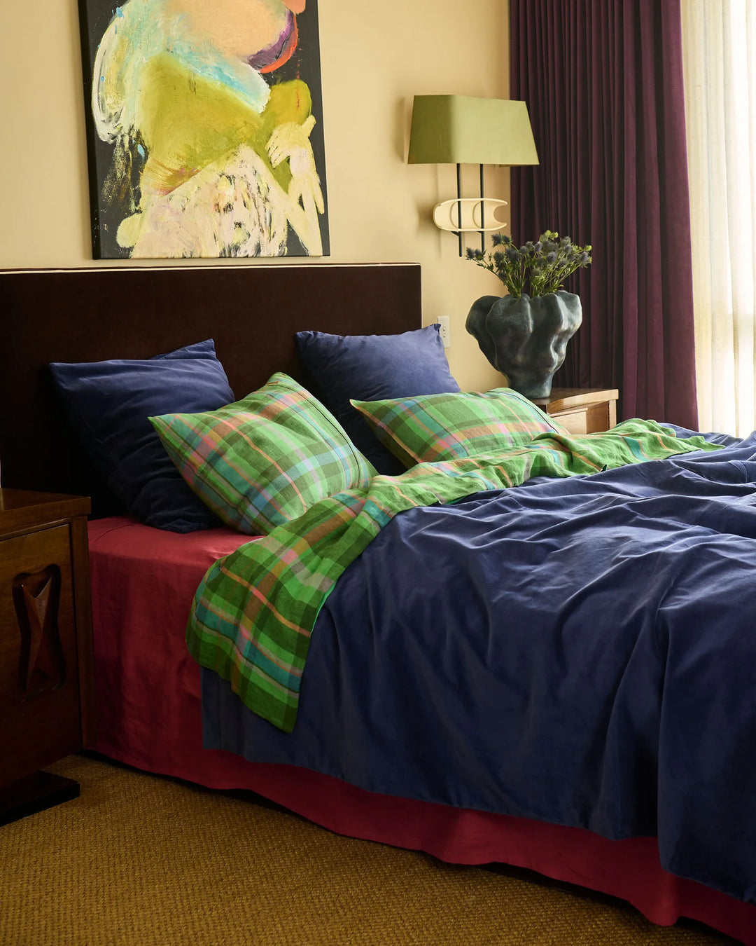 Kip & Co Navy Velvet European Pillowcases