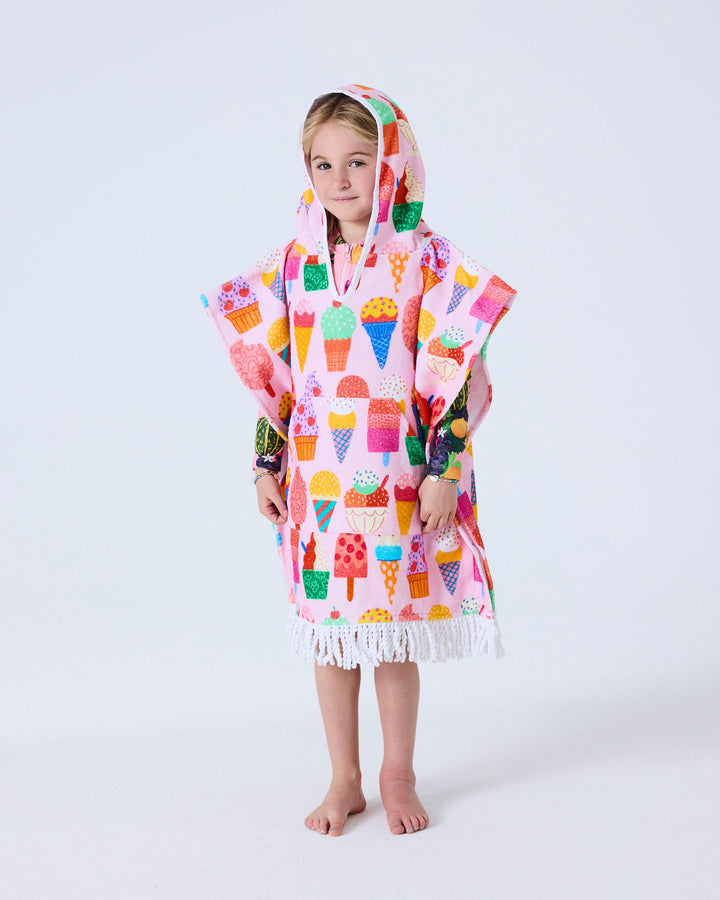 Kip & Co Gelato Printed Kids Terry Poncho