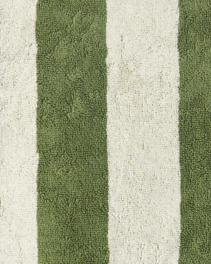 Kip & Co Moss Stripe Terry Hand Towel