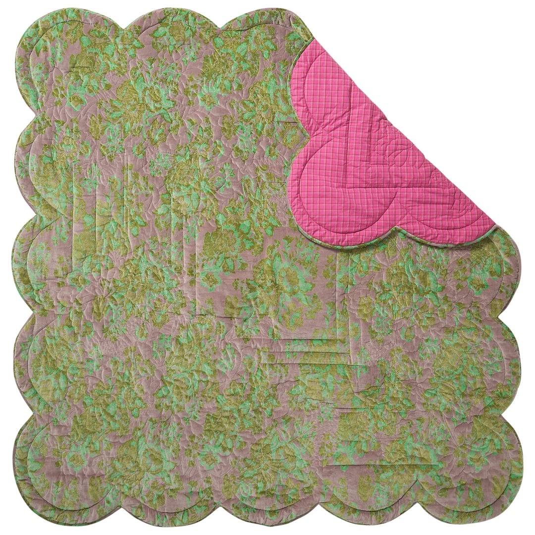 Sage x Clare Valeria Scalloped Quilted Bedcover