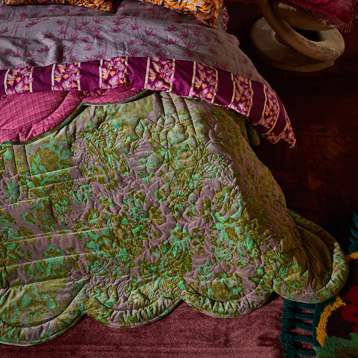 Sage x Clare Valeria Scalloped Quilted Bedcover