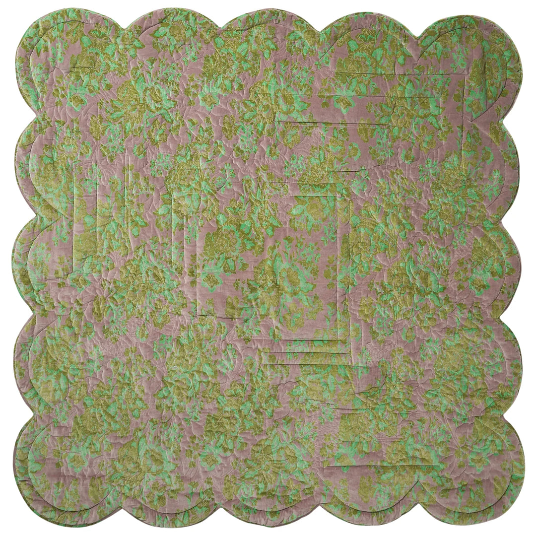 Sage x Clare Valeria Scalloped Quilted Bedcover