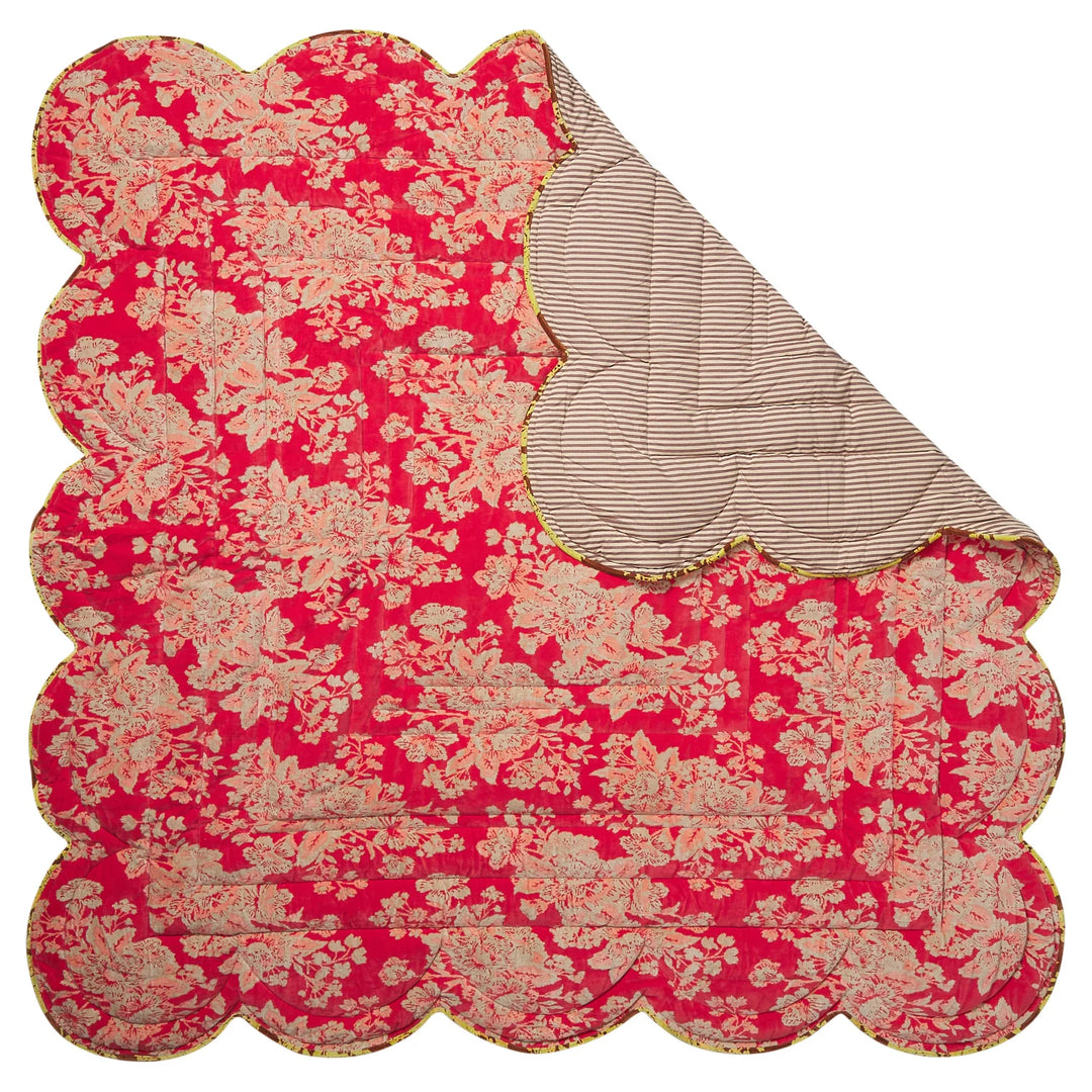 Sage x Clare Hazel Scalloped Velvet Bedcover