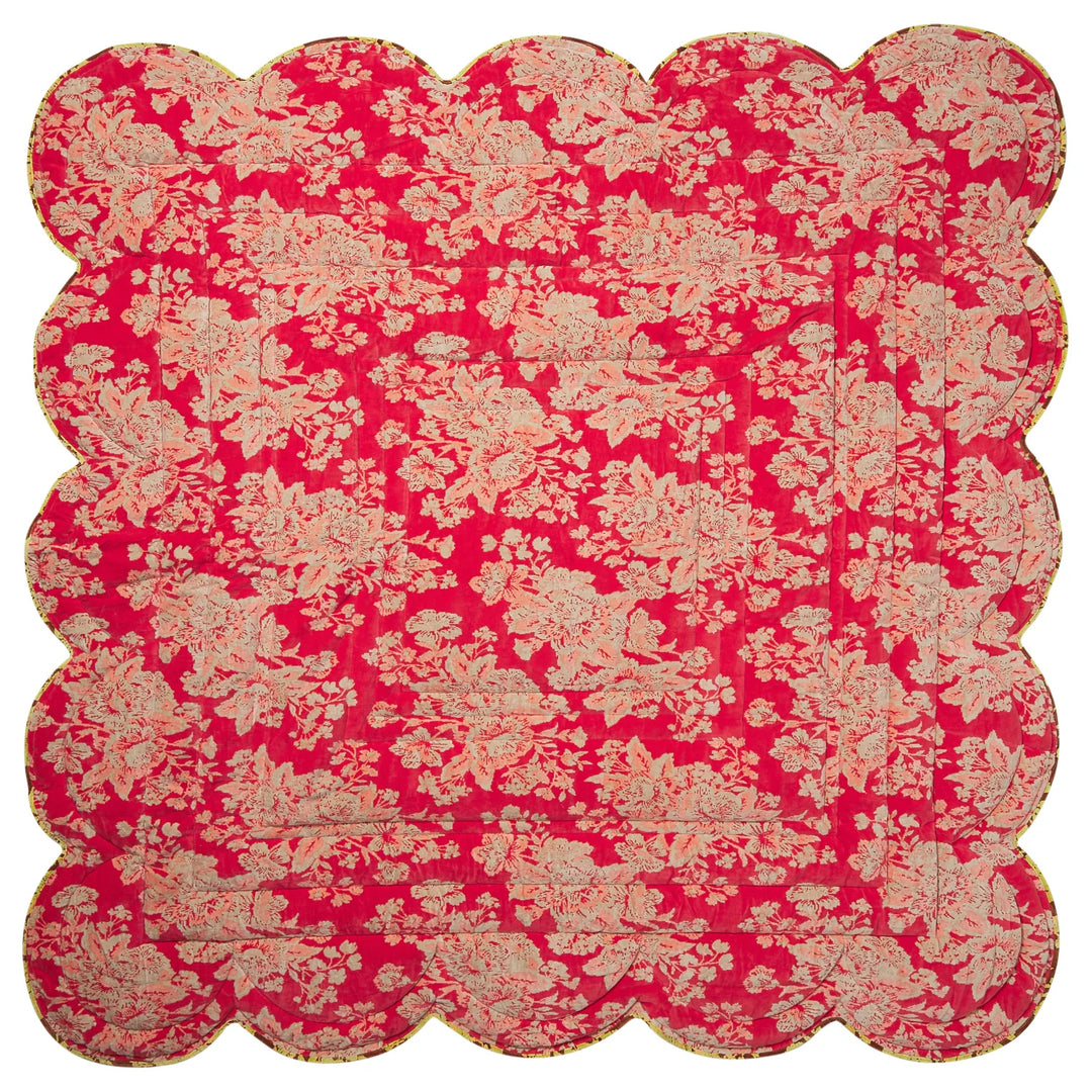 Sage x Clare Hazel Scalloped Velvet Bedcover