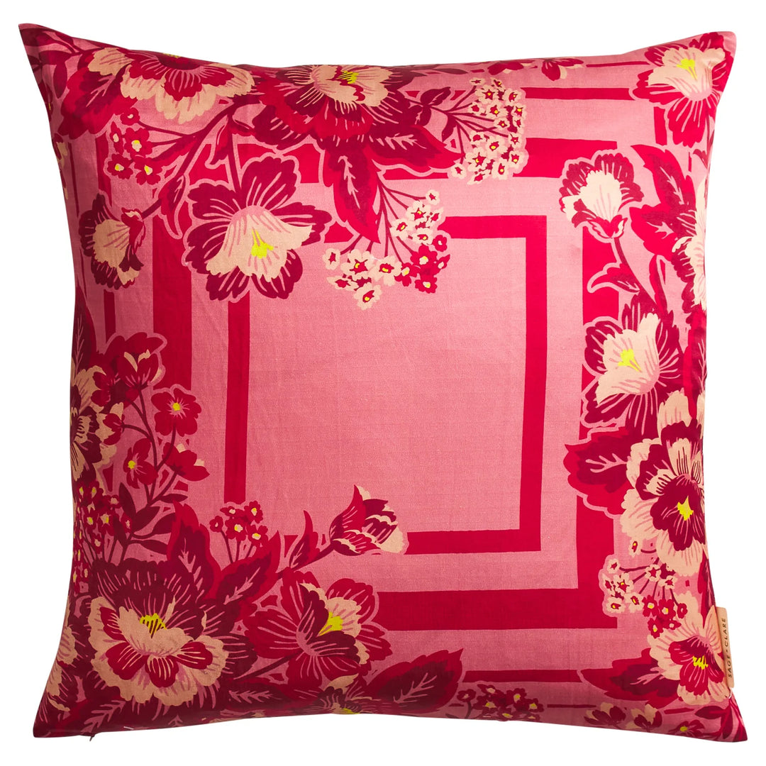 Sage x Clare Eliza Silk-Linen Cushion - Primrose