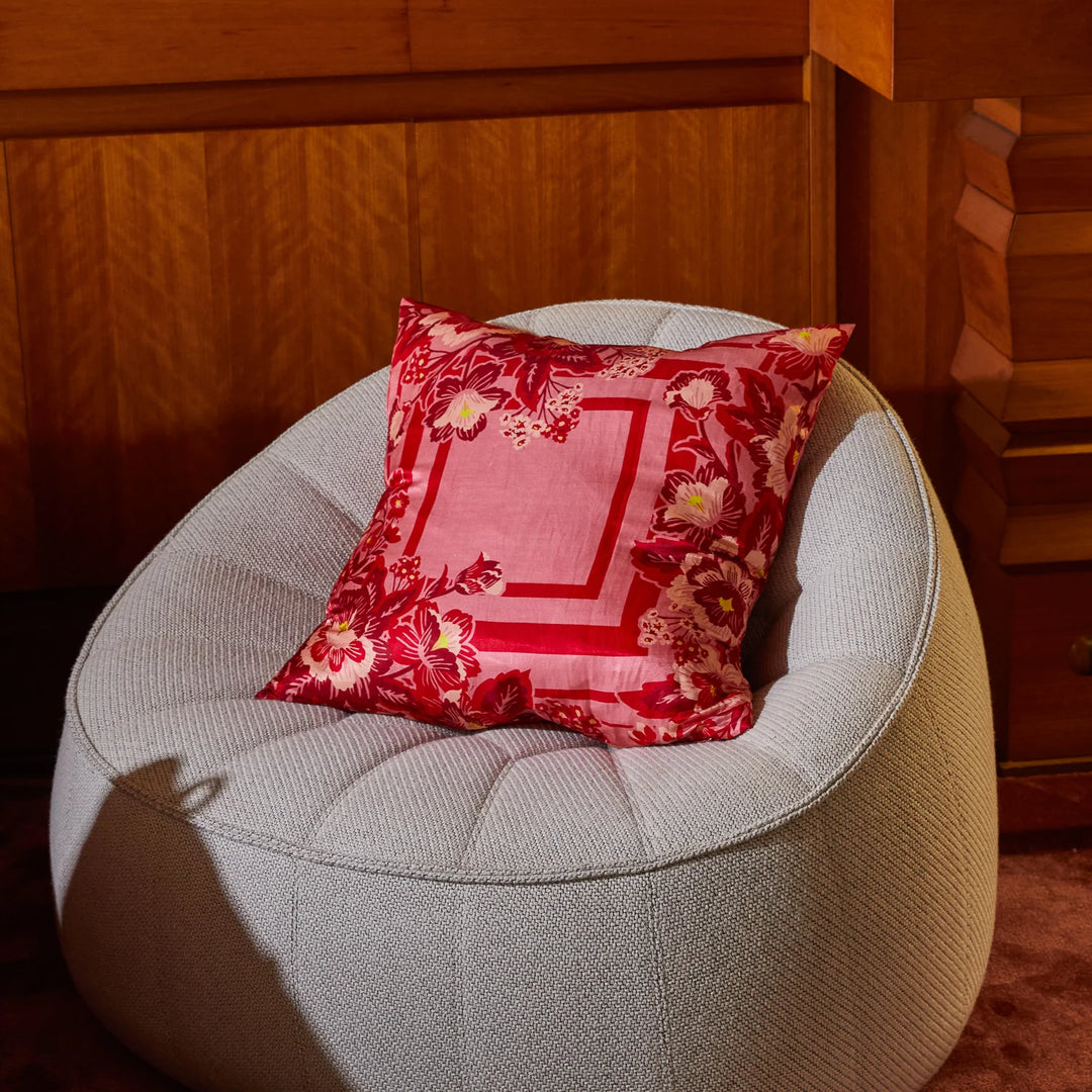 Sage x Clare Eliza Silk-Linen Cushion - Primrose