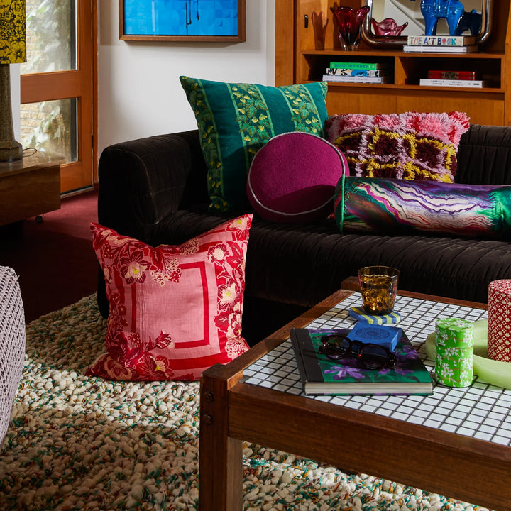Sage x Clare Eliza Silk-Linen Cushion - Primrose