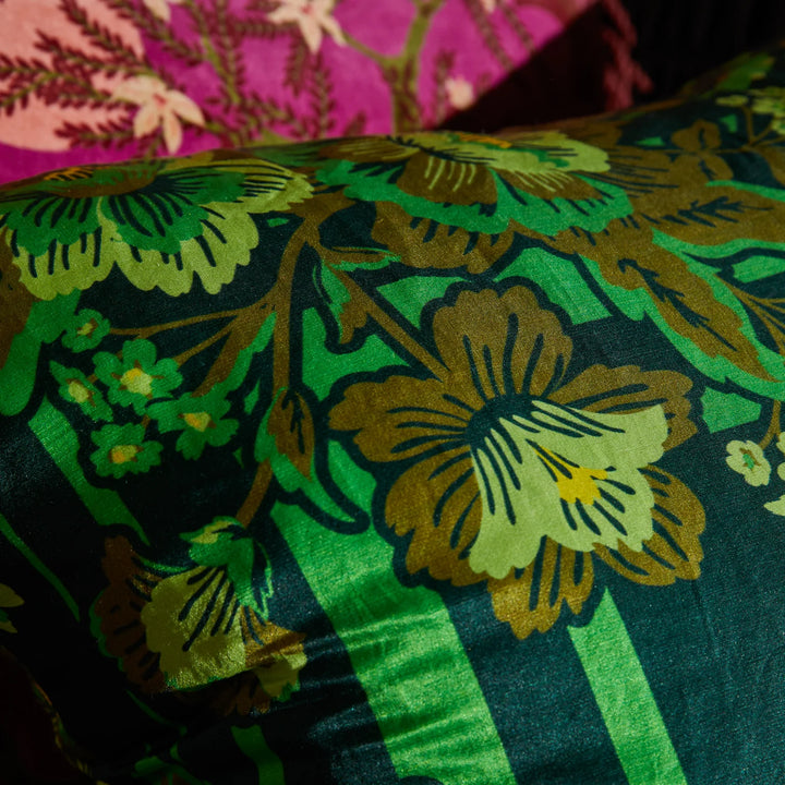 Sage x Clare Eliza Silk-Linen Cushion - Verdant