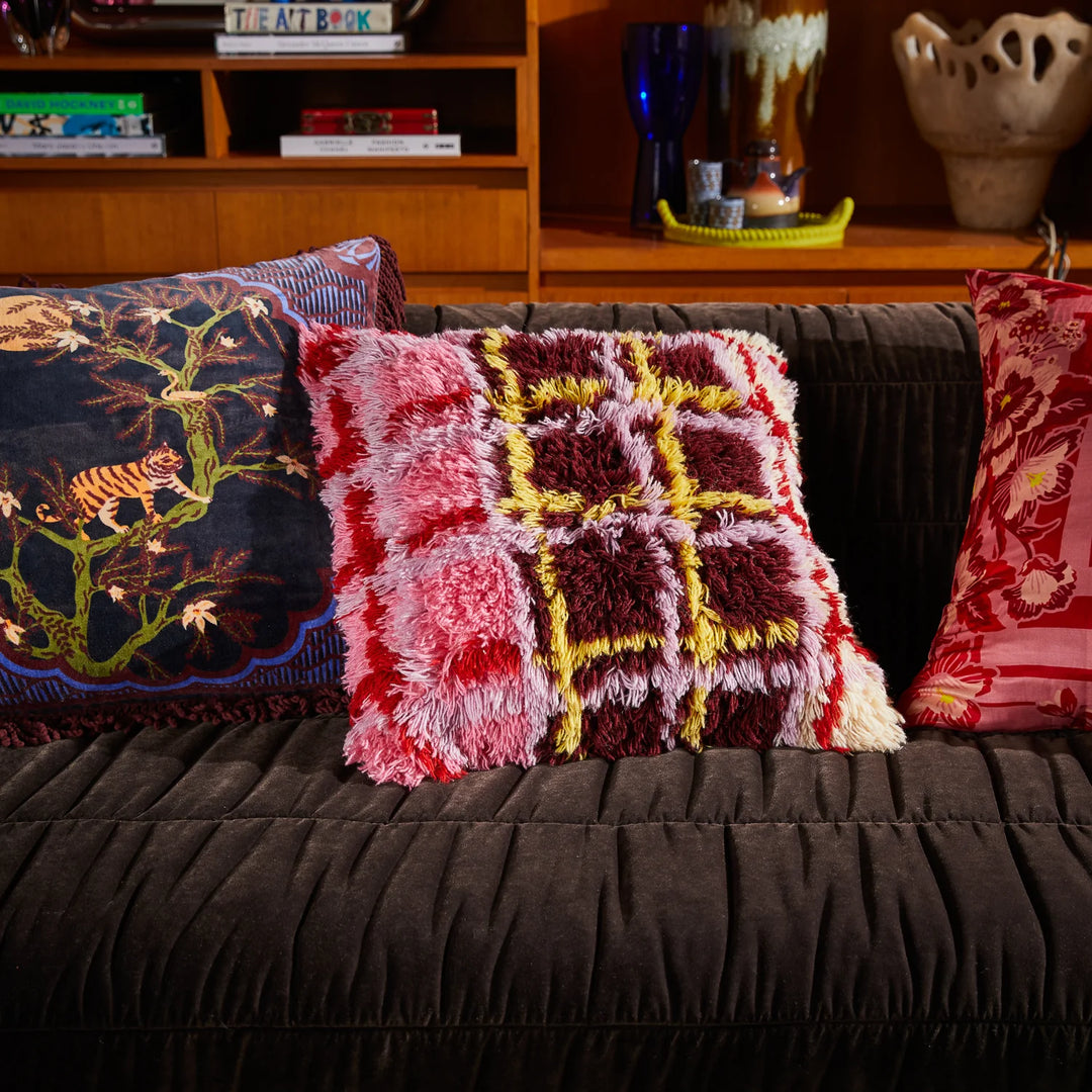Sage x Clare Karina Shag Cushion - Rosewood