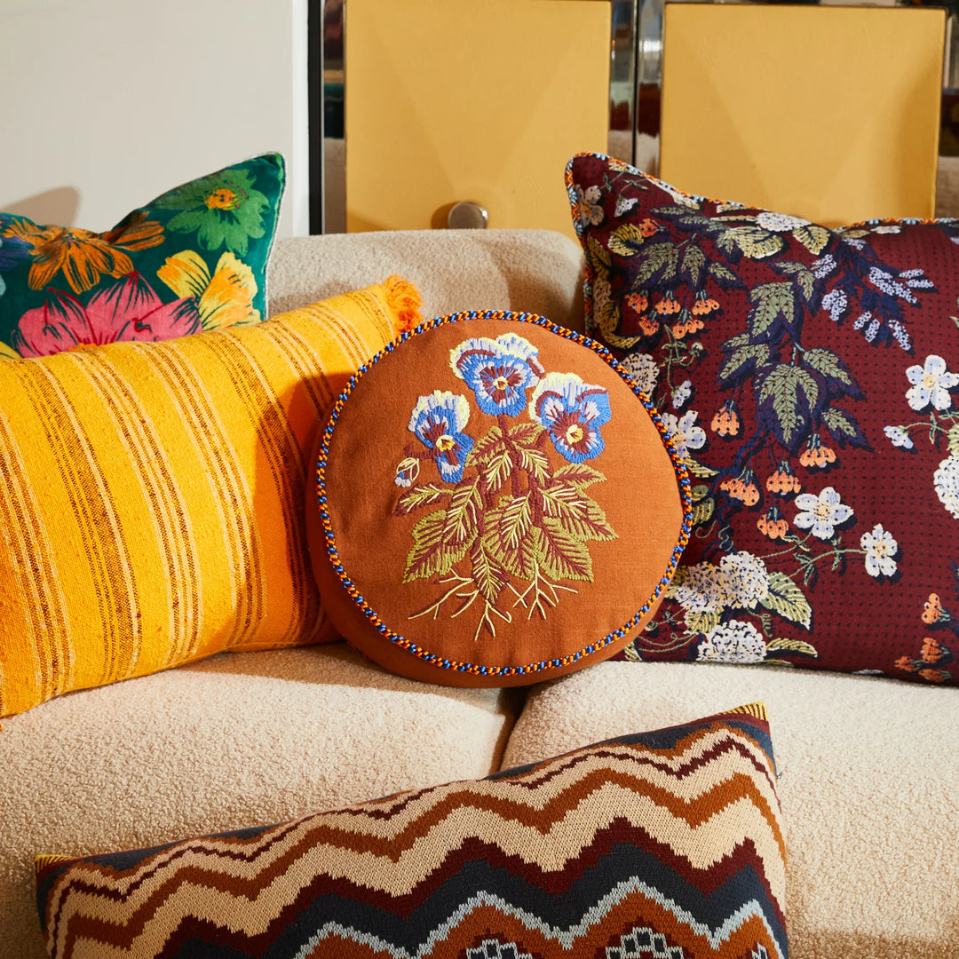 Sage x Clare Helena Embroidered Cushion