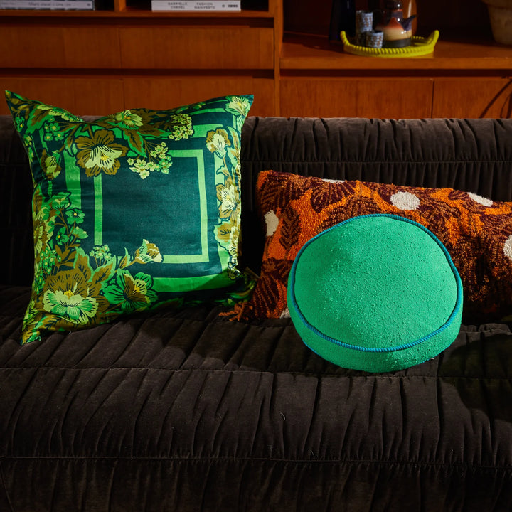 Sage x Clare Dana Round Cushion - Spring Green