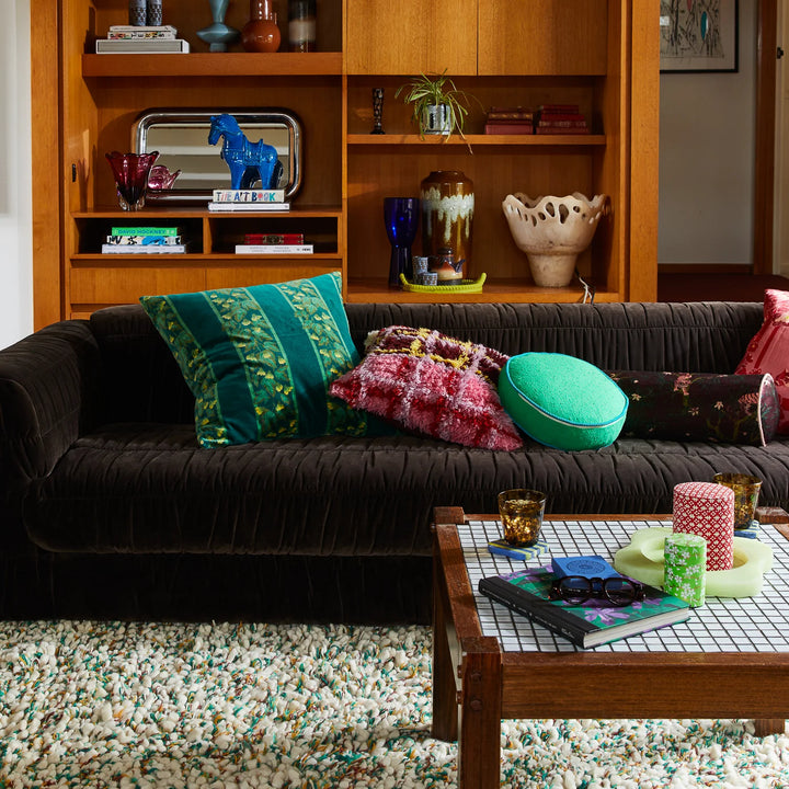 Sage x Clare Dana Round Cushion - Spring Green