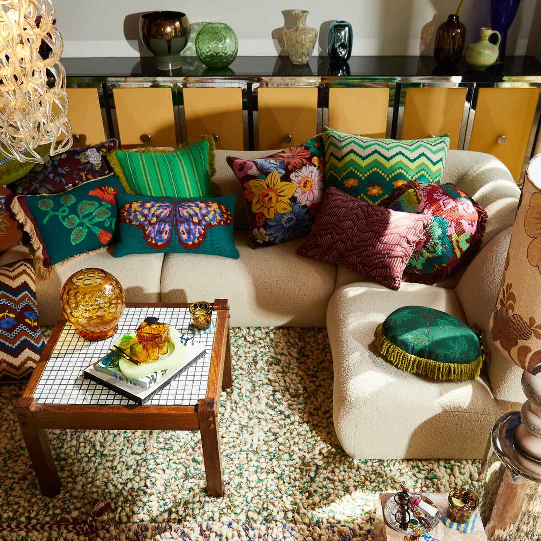 Sage x Clare Maria Embroidered Cushion