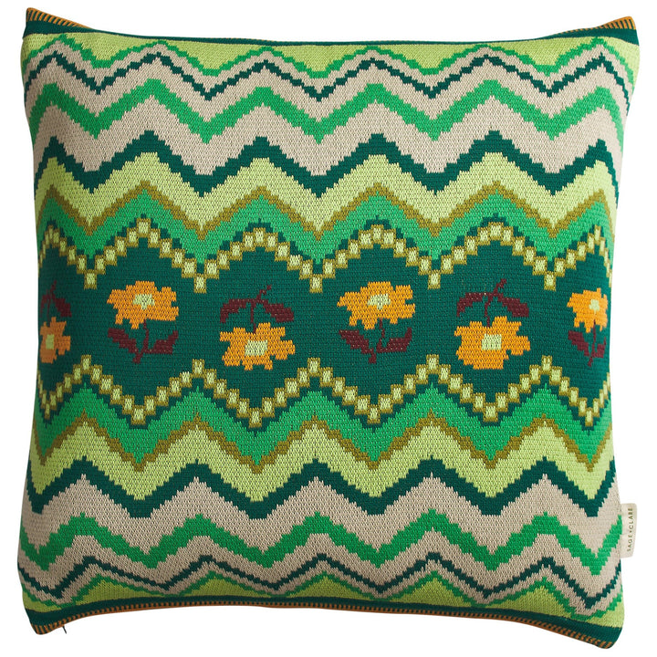 Sage x Clare Calina Knit Cushion - Verdant