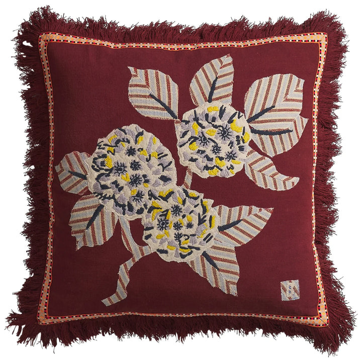 Sage x Clare Vivi Appliqué Cushion - Rosewood