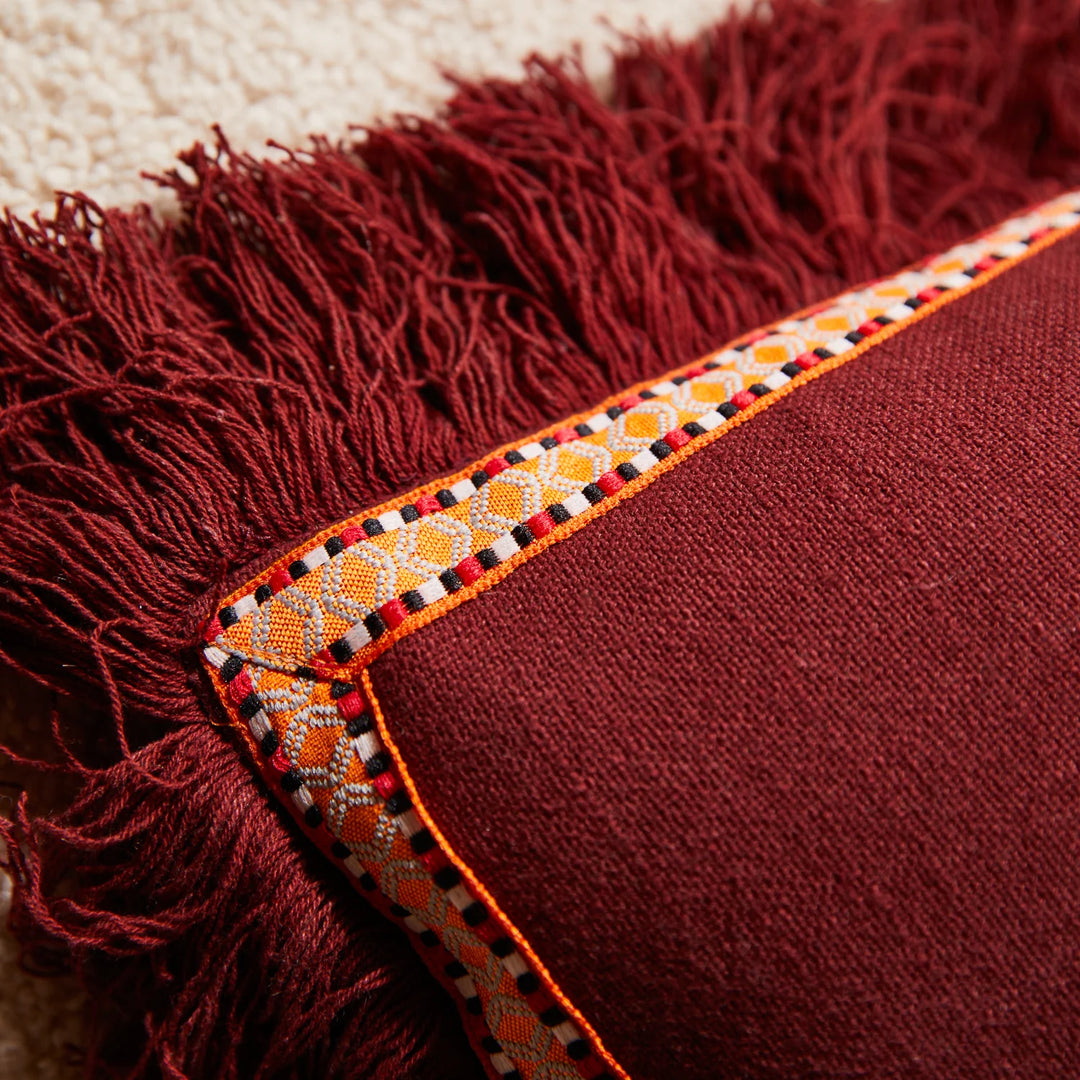 Sage x Clare Vivi Appliqué Cushion - Rosewood