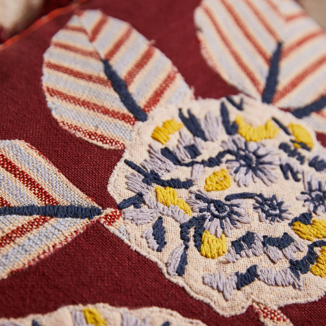 Sage x Clare Vivi Appliqué Cushion - Rosewood