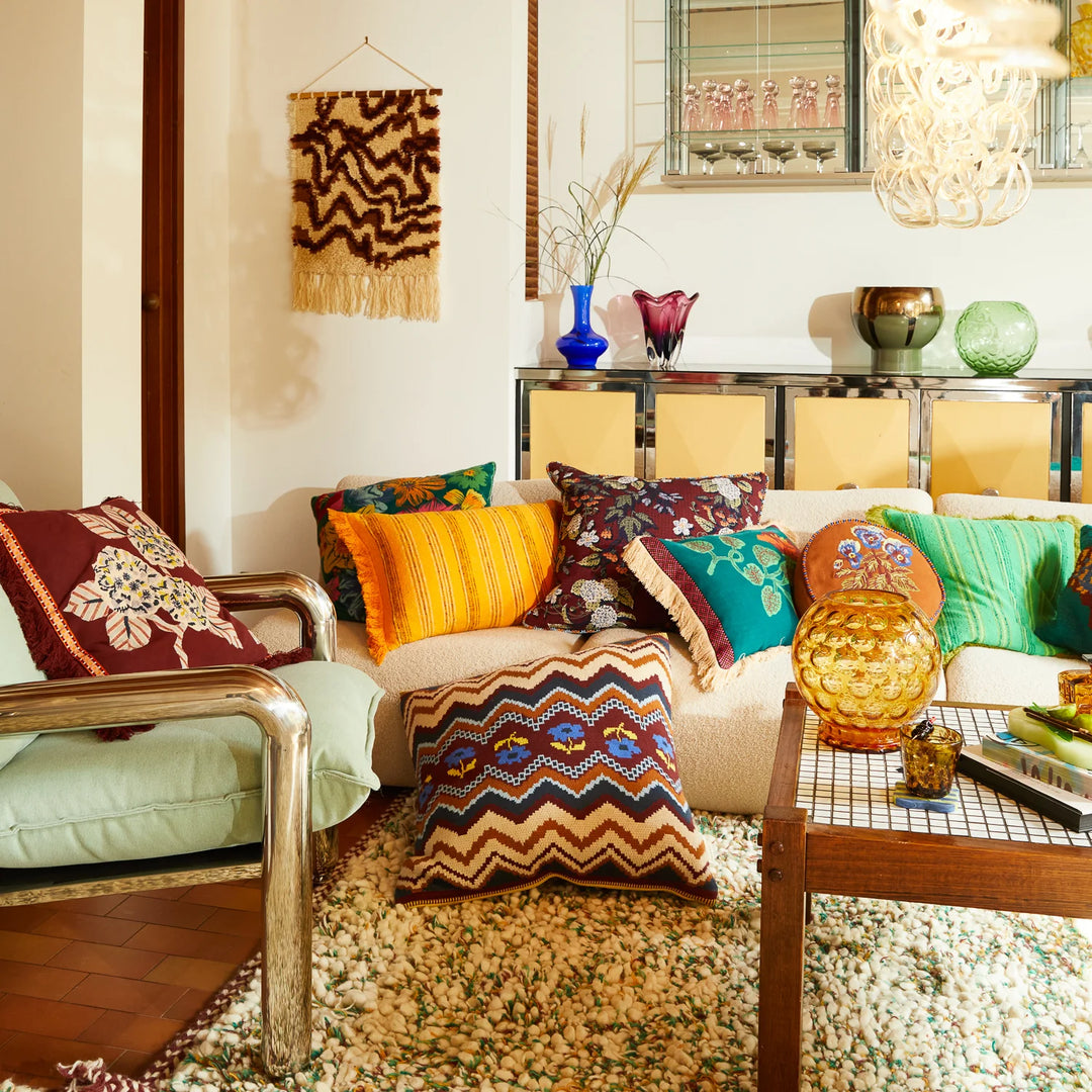 Sage x Clare Vivi Appliqué Cushion - Rosewood
