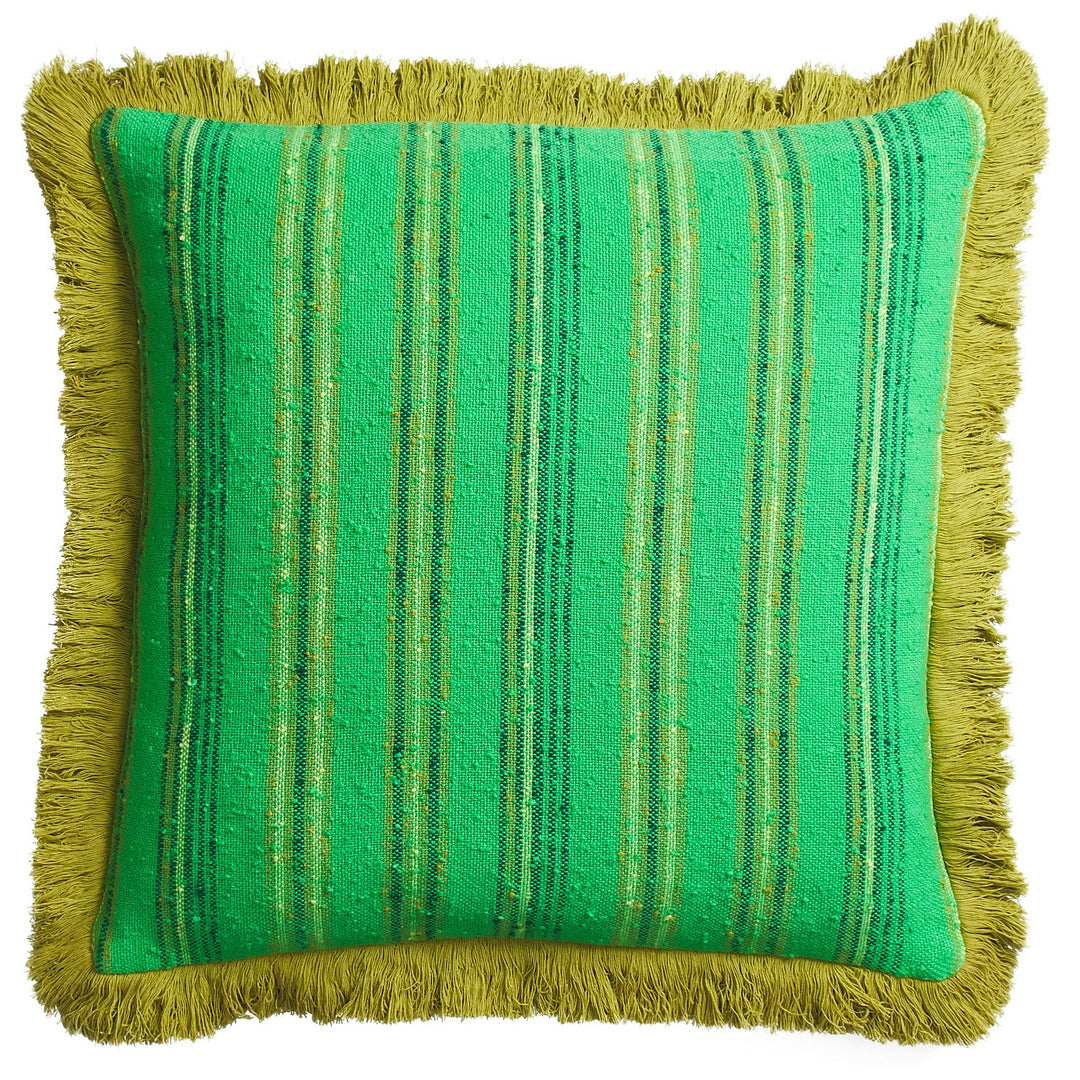 Sage x Clare Nicolette Woven Cushion - Spring Green