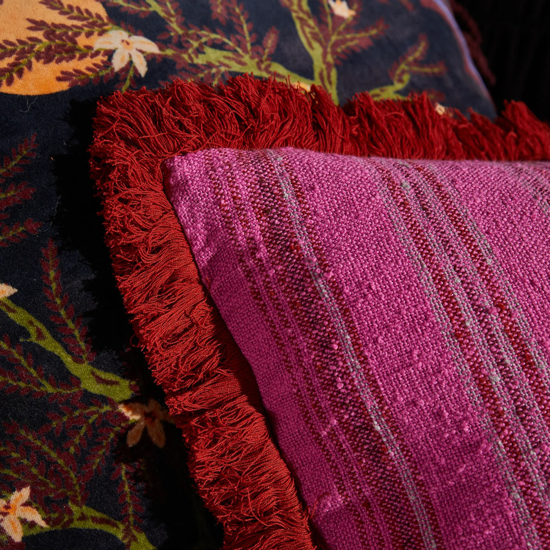 Sage x Clare Nicolette Woven Cushion - Pansy