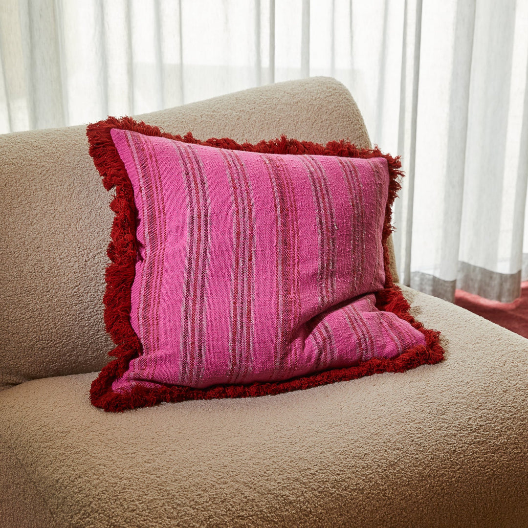Sage x Clare Nicolette Woven Cushion - Pansy