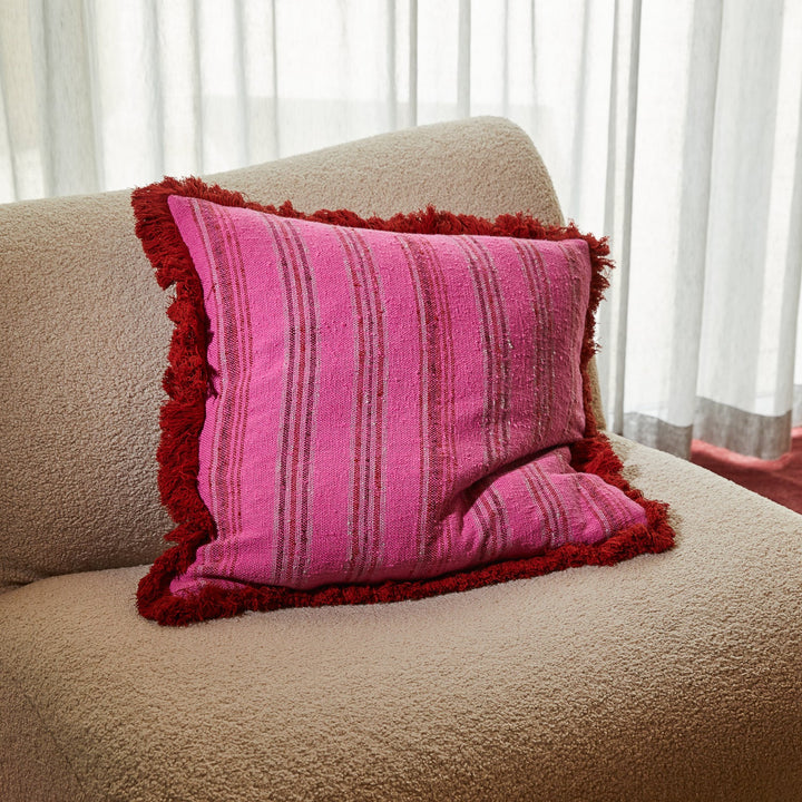 Sage x Clare Nicolette Woven Cushion - Pansy