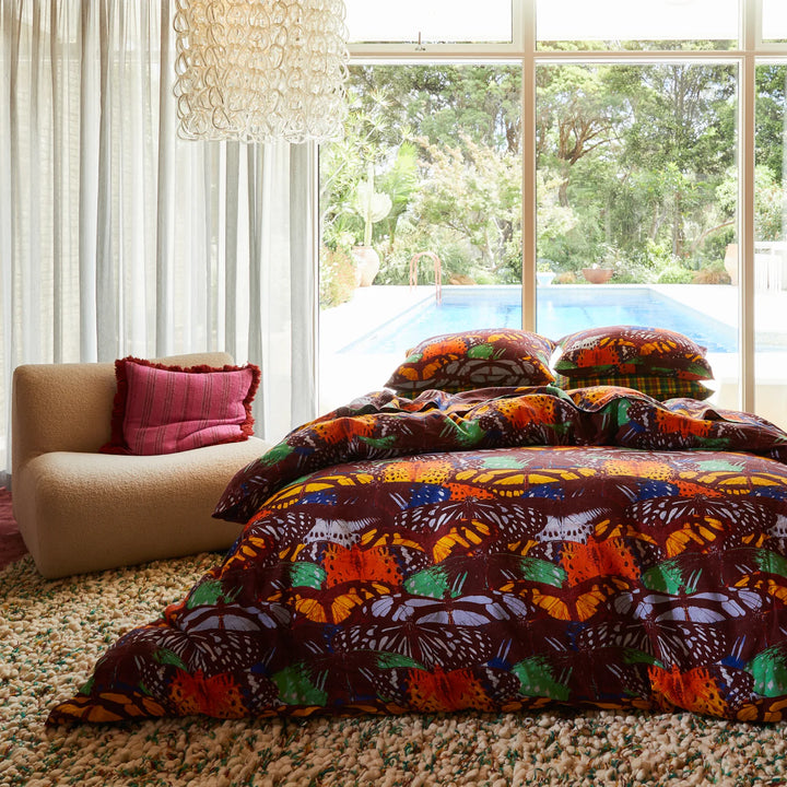 Sage x Clare Nicolette Woven Cushion - Pansy